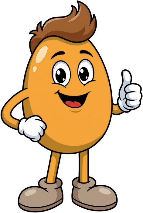 Repli, the PressHand figure, giving a thumbs up